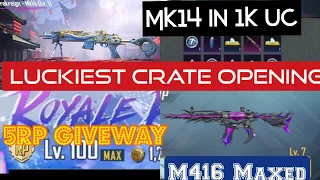 DRAKREIGN MK14 CRATE OPENING/BGMI LUCKY SPIN CRATE OPENING/ 5 RP GIVEAWAY /LUCKIEST CRATE OPENING!