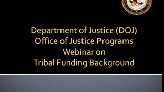 Webinar on Tribal Funding Background