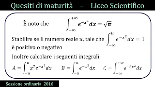 Maturità 2016 - Integrale di Gauss - QUESITO 1