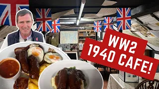 Reviewing TRADITIONAL BRITISH FOOD at a 1940s WORLD WAR 2 CAFE!