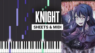 KNIGHT - SHADXWBXRN - Piano Tutorial - Sheet Music & MIDI