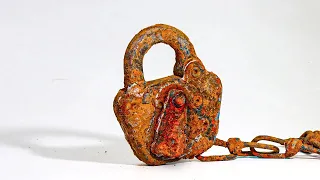 Abandoned 75 Year Old Rusty Train Lock…Extreme Restoration!