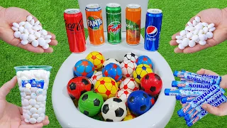 Football VS Coca Cola Zero, Fuse Tea, Fanta, Fruko, Pepsi and Mentos in the toilet #88