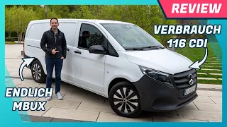 Mercedes Benz Vito 2024 (116 CDI) im Test: Endlich neues Cockpit, MBUX, Verbrauch & Assistenten