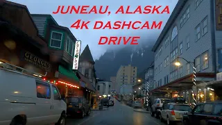 Juneau, Alaska | 4k Dash Cam Drive | Rain and Snow