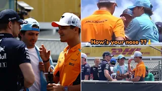 Lando Norris chilling with Max Verstappen & Carlos Sainz| F1 Drivers Parade BTS #MiamiGP