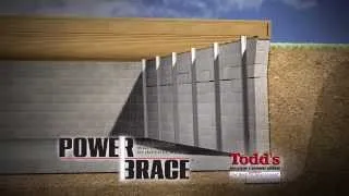 Todds Mudjacking PowerBrace for Cracked & Bowed Basement Walls