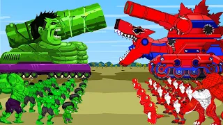 TANK HULK KB-44 M2 vs TANK DINOSAURS, TRUCK: Who Is King Of Monsters?