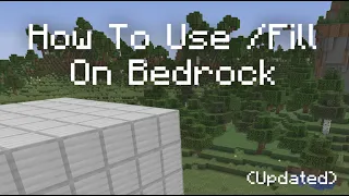 How To Use Minecraft '/fill' Command In Minecraft Bedrock