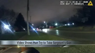 WATCH: Man attempts to take Beloit sergeant's gun before she fires two shots