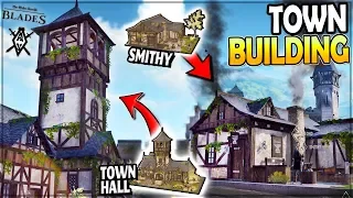 BUILDING our Town (Town Hall + Smithy) - The Elder Scrolls Blades Gameplay #2