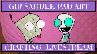 Painting a Saddle Pad (Invader Zim Style) | Crafting Livestream