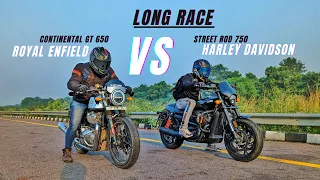 Royal Enfield Continental Gt 650 VS Harley Davidson Street Rod 750🔥  | Ye Umeed Nhi Thi 😮