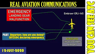 (Real ATC) LANDING GEAR MALFUNCTION, EMERGENCY RETURN  | Envoy air ERJ-145 | Chicago O’Hare airport