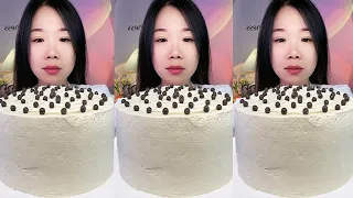 ASMR🍰Mocha Triple Thousand Crepe Cream Cake 🍰 (soft and waxy sound) 크림 케ց 먹방 MUKBANG Satisfaction