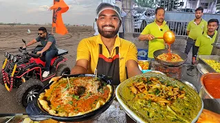 25+ Items Gujarati Thali 😍 India's Biggest Food Tour SURAT #26 ❤️ Raja Rani Paratha & Burrito Bowl