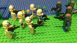 LEGO Star Wars 501st clone battalion vs Death watch!(stop motion movie!)