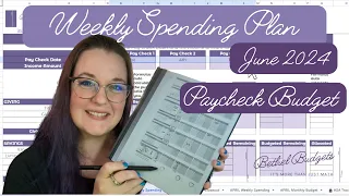 Paycheck Spending Plan | June 2024 #paycheckbudget #weeklybudget