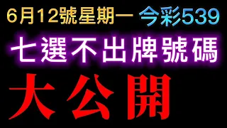 【今彩539】6月12號【一】｜破1支｜七選不出牌號碼分享｜ 7選不出牌推薦｜#539號碼 #539不出牌 #不出牌 #539🐱招財貓539