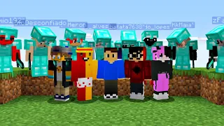 5 Youtubers vs 10 Caçadores PROFISSIONAIS no MINECRAFT!!