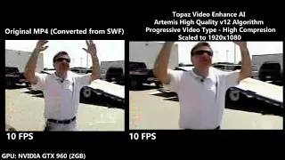 Topaz Video Enhance AI: Steve Green Tornado Attack News Clip Comparison
