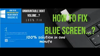 Fix Blue Screen Of Death windows 10 | 2021 | Unmountable Boot Volume Error | windows 10 | 100% fix |