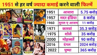 1951 - 2022 highest grossing Movie of the year | इतिहास की सबसे ज्यादा कमाई करने वाली 72 फिल्में