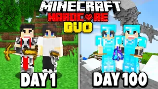 We Survived 100 Days in Hardcore Minecraft - Duo Survival Hardcore 100 Days