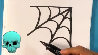 How to Draw a Spider web - Easy Pictures to Draw