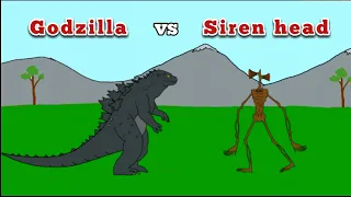 GODZILLA vs SIREN HEAD | 2D Animation |  New Animation | MV Creation #godzilla #funny