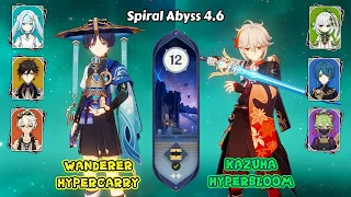 Spiral Abyss 4.6 | Wanderer Hypercarry & Kazuha Hyperbloom | Genshin Impact