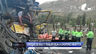 La Oroya: Choque entres bus y tráiler dejas dos muertos y más de 20 heridos