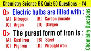 50 CHEMISTRY Science GK Questions and Answers MCQs | CHEMISTRY Science quiz- Science Trivia | Part-4