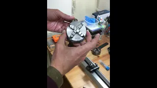 Sanou K02-63  63 mm 4 jaw chuck axiality error test on Tesbih Kutusu precission lathe .