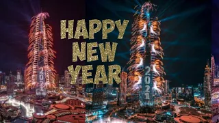 DUBAI New Year fireworks 2021  - #Dubai #BURJKHALIFA  #PalmJumeirah #Pointe #Atlantis #P30PRO #OM4