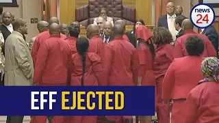WATCH: EFF thrown out of Gordhan budget vote address after tense standoff