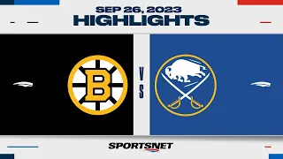 NHL Pre-Season Highlights | Bruins vs. Sabres - September 26, 2023