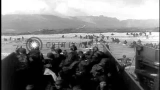 Allied troops landing in Southern France during Operation Dragoon of World War 2 HD Stock Footage
