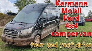 Karmann Mobil Ford 4x4 campervan.  Dexter 570. Tour and test drive.