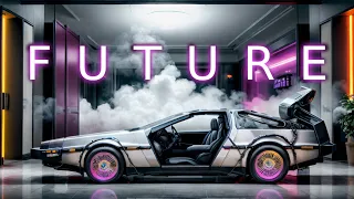 DeLorean in front of Luxury Hotel lobby Dream, Back From Future(30minutes) | Road trip, BPM124 Music