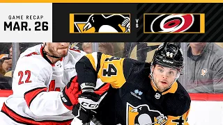 GAME RECAP: Penguins vs. Hurricanes (03.26.24) | Seven Points in Two Games For Crosby
