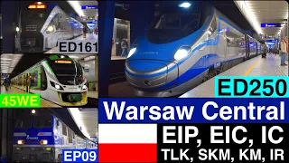 EIP, EIC, IC, TLK, SKM, KM, IR depart from Warsaw Central