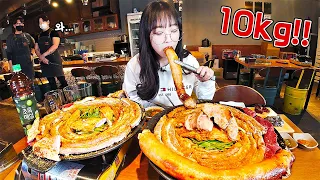 I was craving tripe, so I ate 10kg...😅 Wangsimni Grilled Tripe Eating Show