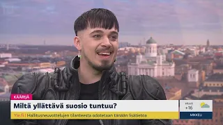 Käärijä in YLE morning TV show interview 17.5.23 (ENG SUB)