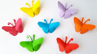 DIY БАБОЧКА оригами Как сделать бабочку из бумаги Простые поделки из бумаги Origami Paper Butterfly