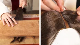 Процесс создания парика из волос своими руками дома! 💇🏻‍♀️ Классные хитрости для волос