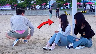 MAN THONG PRANK ON THE KOREA BEACH!