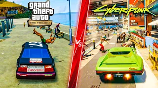 Grand Theft Auto: The Trilogy vs Cyberpunk 2077 - Direct Comparison! Attention To Details & Graphics