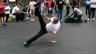 Breakdance Show in the Street. London Leicester Square