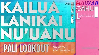 4K Aerial Drone View | Kailua & Lanikai Beach Park | Nu‘uanu Pali Lookout | #FYP | #Hawaiians